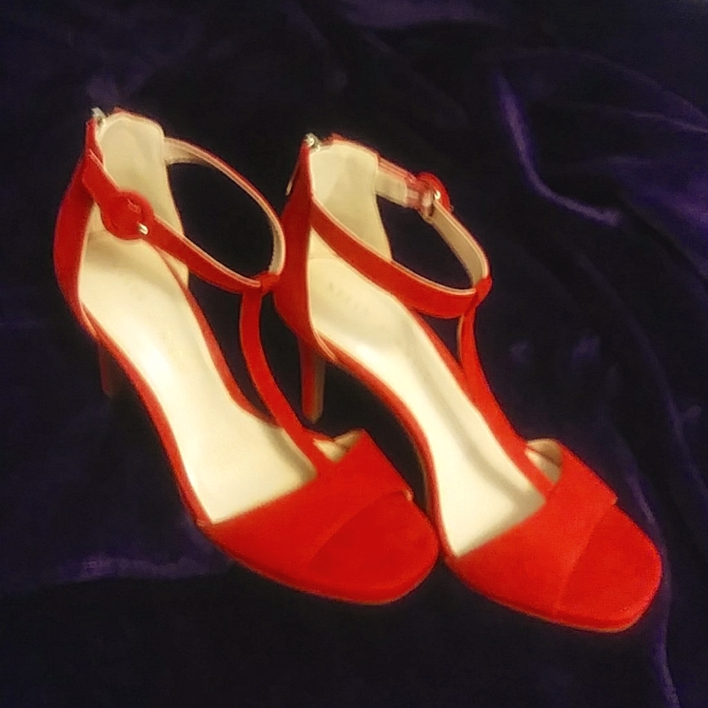 Kelly & Katie red Conrad microsuede sandals